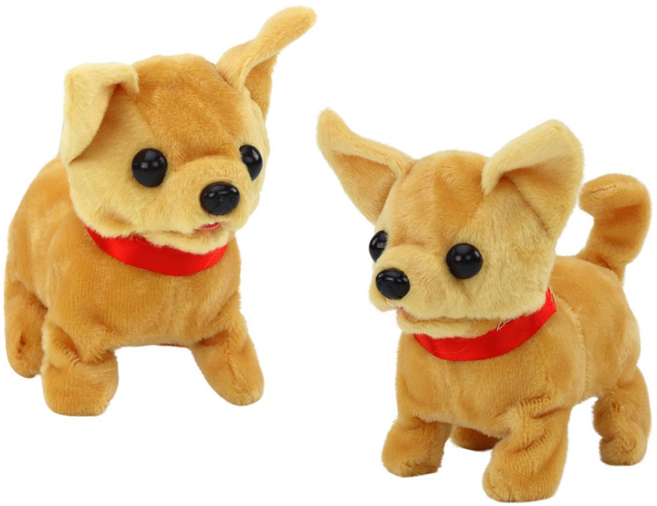 Piesek LEAN Toys chodzi oraz szczeka Beżowy 17597 (5905991004462) - obraz 4