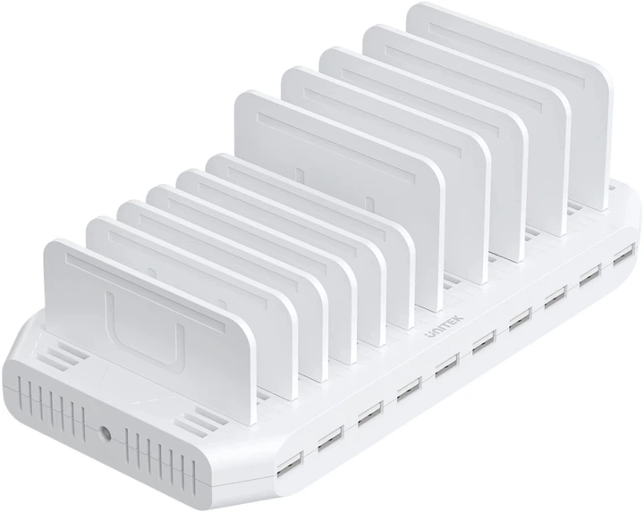 10-portowa uniwersalna ładowarka Unitek 60W USB Charging Station White (Y-2190D01-EU) - obraz 3
