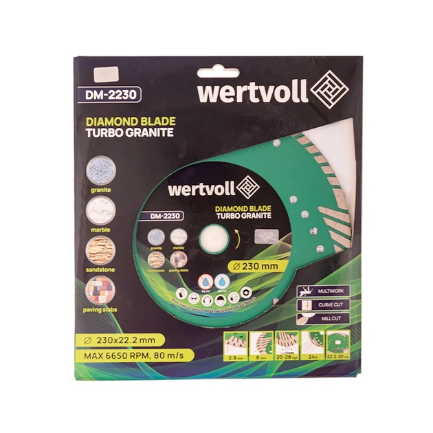 Диск алмазный Wertvoll TURBO Granite 230х3 мм (DM-2230) - изображение 2
