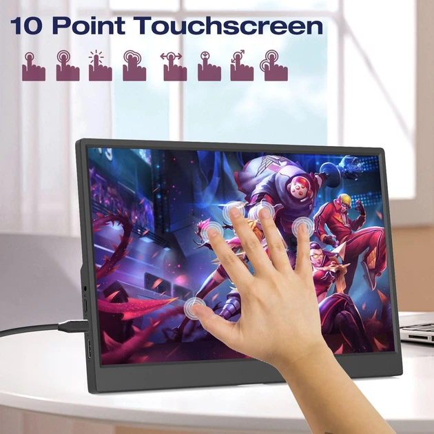 Портативный сенсорный монитор 14" Prechen HD-140 Full HD IPS 60 Гц - изображение 2