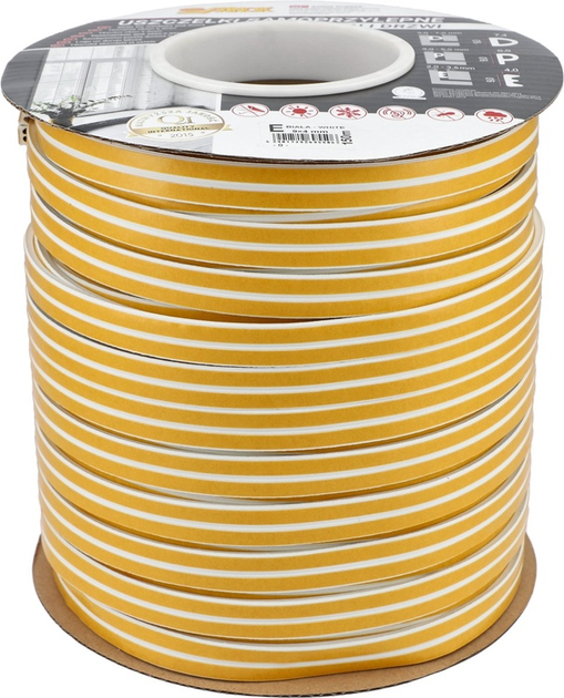 Ущільнювач для вікон та дверей Stomil Sanok EPDM тип E 150 м Білий (5901729695506) - зображення 1