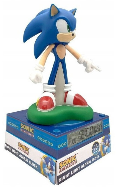 Нічник Kids Euroswan Sonic The Hedgehog з будильником 3D (8435507886345) - зображення 3
