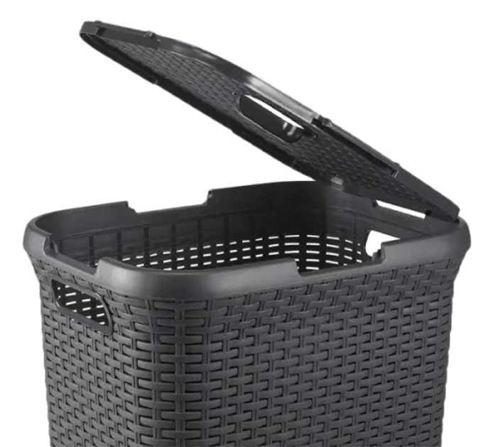 Кошик для білизни Curver Natural Style 60 л Темно-сірий (3253920707031) - зображення 3