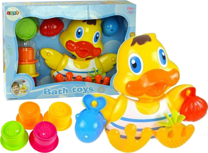 Zestaw do wanny LEAN Toys kaczuszka z kubeczkami 1154 (5905884455760) - obraz 2