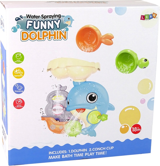 Zabawka do kąpieli LEAN Toys Delfin z wodospadem 13081 (5905323212817) - obraz 1