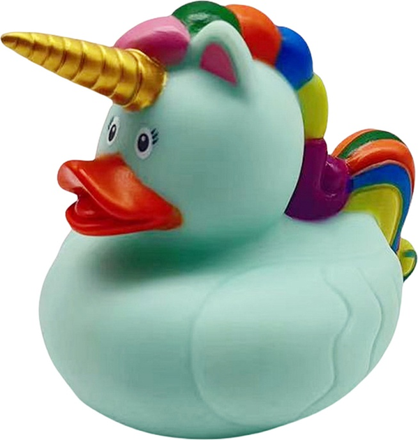 Zabawka do kąpieli LEAN Toys Kaczuszka Jednorożec Zielona 21042 (5905991036074) - obraz 1