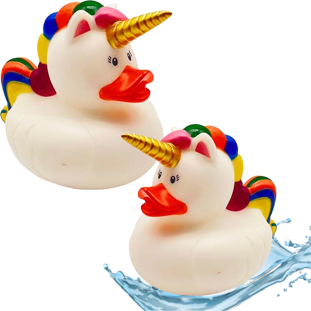 Zabawka do kąpieli LEAN Toys Kaczuszka Jednorożec Biała 21041 (5905991036067) - obraz 2