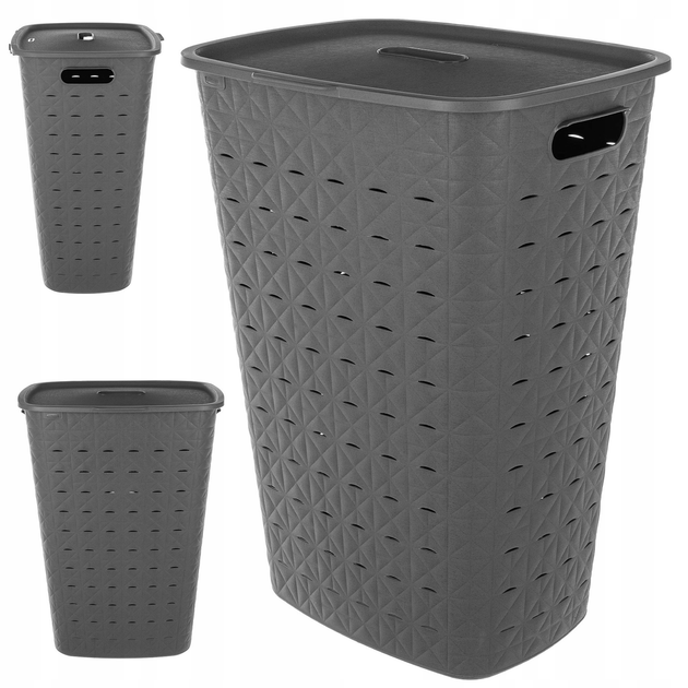 Кошик для білизни Curver Softex 56 л Сірий (3253924848082) - зображення 2
