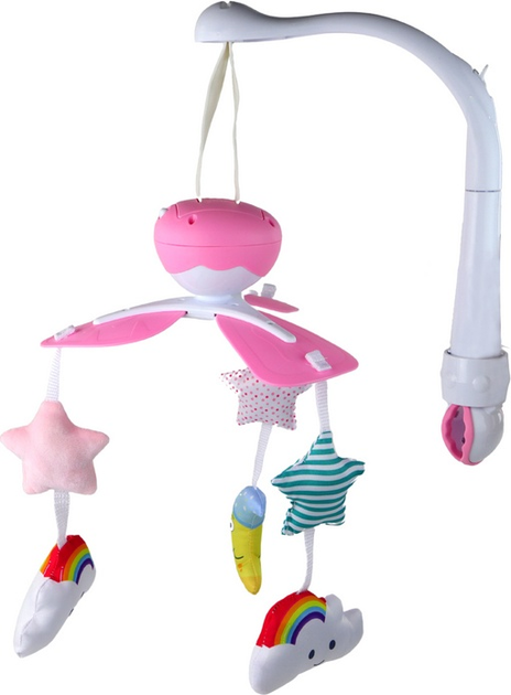 Karuzela do łóżeczka uniwersalna LEAN Toys na klipsach z pluszowymi zawieszkami Różowa 22796 (5905991051459) - obraz 4