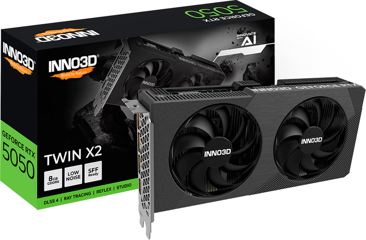 Karta graficzna INNO3D PCI-Ex GeForce RTX 5050 TWIN X2 8GB GDDR6 (128bit) (22572/20000) (HDMI, 3 x DisplayPort) (N50502-08D6-174071N) - obraz 2