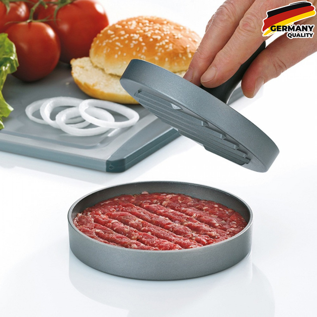 Praska do burgerów Kela Buffalo srebrna (11715) 12 cm (4025457117152) - obraz 3