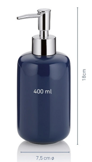 Dozownik do mydła Kela Isabella ceramiczny indygo (20510) 400 ml (4025457205101) - obraz 3