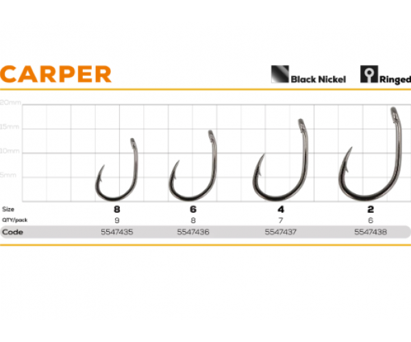 Набор крючков Golden Catch Carper #2 6шт Серебристый - Фото 2 Набор крючков Golden Catch Carper #2 6шт Серебристый - изображение 2