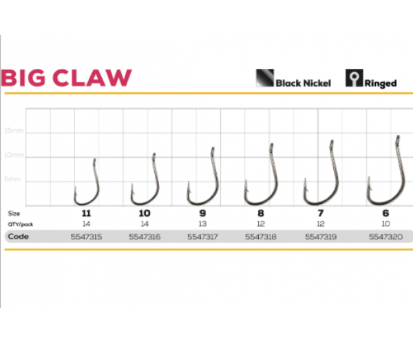 Набір гачків Golden Catch Big Claw #6 14шт Сріблястий - Фото 2 Набір гачків Golden Catch Big Claw #6 14шт Сріблястий - зображення 2