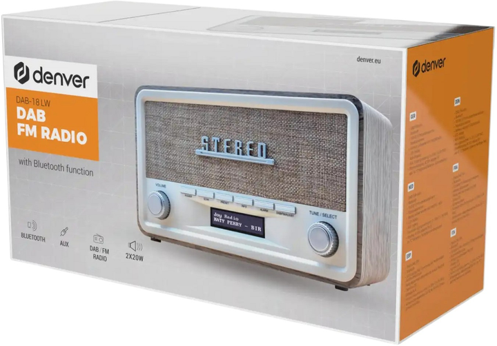 Odbiornik radiowy Denver DAB-18LW Light Wood (5706751042867) - obraz 6