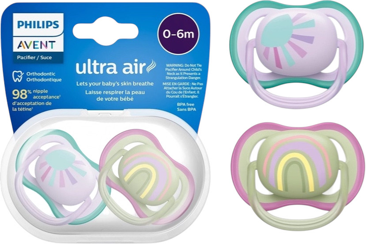 Smoczek ortodontyczny Philips AVENT Ultra Air 0-6m 2 szt SCF085/59 (8720689017527) - obraz 6