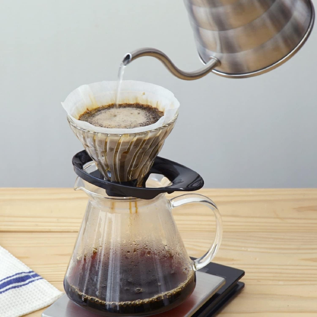 Дрипер Hario Drip V60-02 Скляний чорний (4977642730137) - зображення 2