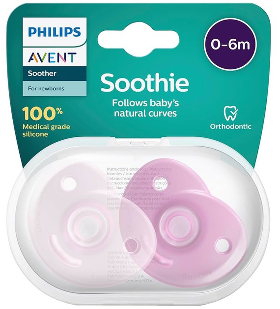 Smoczek Philips Avent Soothie 0-6m 2 szt Różowy SCF099/22 (8710103991625) - obraz 13