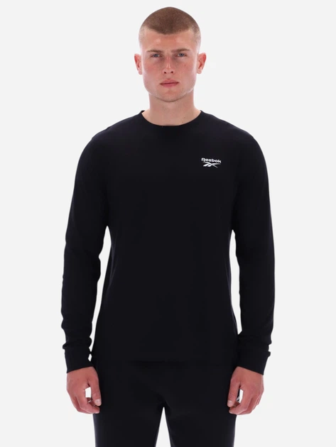 Лонгслів чоловічий Reebok Enzo Small Logo Crew 100240835 L Чорний (1200175432593) - зображення 1