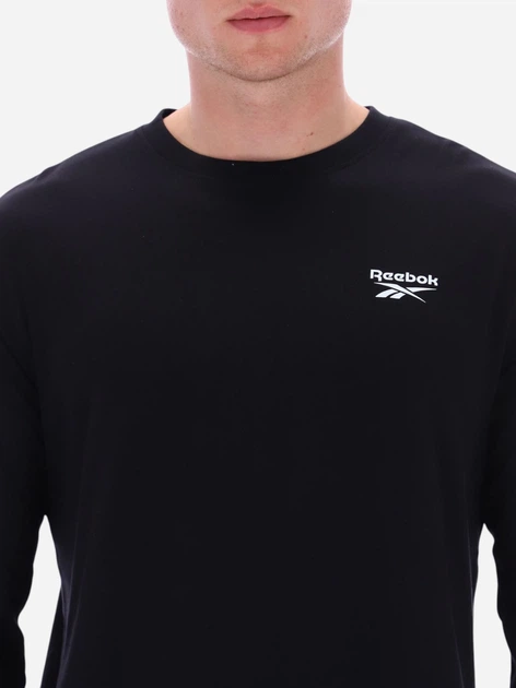 Лонгслів чоловічий Reebok Enzo Small Logo Crew 100240835 S Чорний (1200175432555) - зображення 4