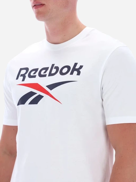 Футболка бавовняна довга чоловіча Reebok Bruno Big Logo Crew Neck Ss 100240889 L Біла (1200175459507) - зображення 4