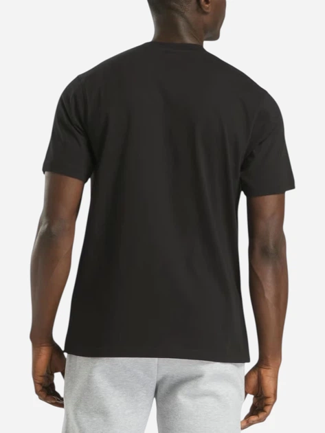 Футболка бавовняна довга чоловіча Reebok Chad Big Logo Crew Neck Ss 100240897 S Чорна (1200175463856) - зображення 2