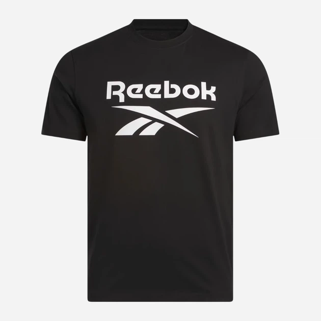 Футболка бавовняна довга чоловіча Reebok Chad Big Logo Crew Neck Ss 100240897 S Чорна (1200175463856) - зображення 3