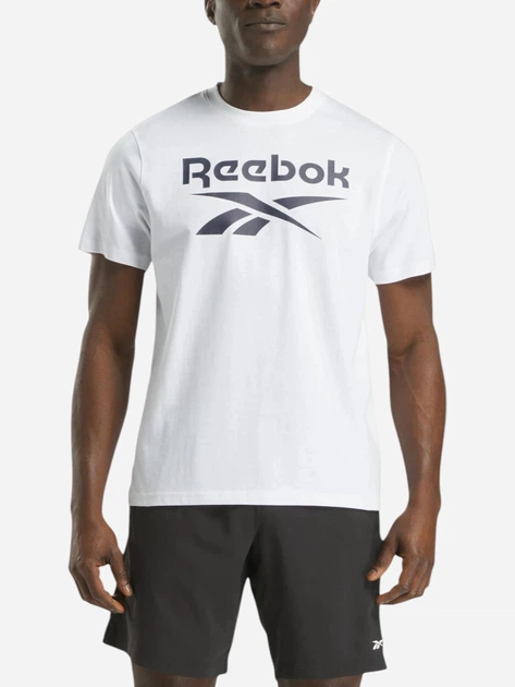 Футболка бавовняна довга чоловіча Reebok Chad Big Logo Crew Neck Ss 100240898 M Біла (1200175464457) - зображення 1
