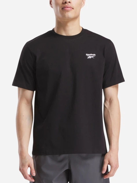 Футболка бавовняна довга чоловіча Reebok Cody Small Logo Crew Neck S 100240910 L Чорна (1200175470786) - зображення 1