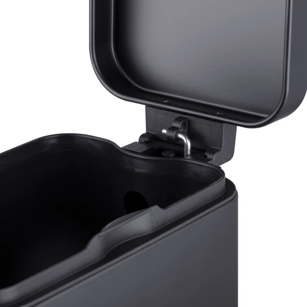 Відро для сміття з плавним закриттям прямокутне MIXXUS PREMIUM QUADRO-TC0105 BLACK 5 л (колір чорний) (MI7061) - изображение 3