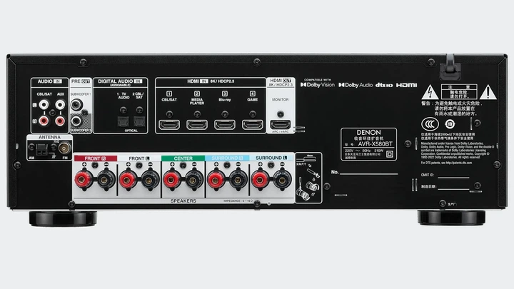 AV-ресивер 5.1 Denon AVR-X580BT Black з підтримкою 8K та HDR - Фото 3 AV-ресивер 5.1 Denon AVR-X580BT Black з підтримкою 8K та HDR - изображение 3