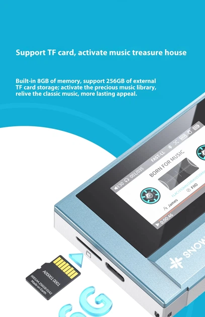 Аудіоплеєр Snowsky ECHO Mini Sky Blue з Bluetooth та підтримкою microSD - зображення 5