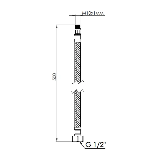 Гнучка підводка для води Thermo Alliance Forte М10 50 см (пара) SF390W50 - Фото 2 Гнучка підводка для води Thermo Alliance Forte М10 50 см (пара) SF390W50 - зображення 2