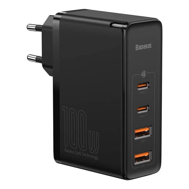 Мережевий зарядний пристрій адаптер Baseus GaN2 Pro Quick Charger |2USB/2Type-C, QC/PD, 100W, 5A| Чорний - зображення 5