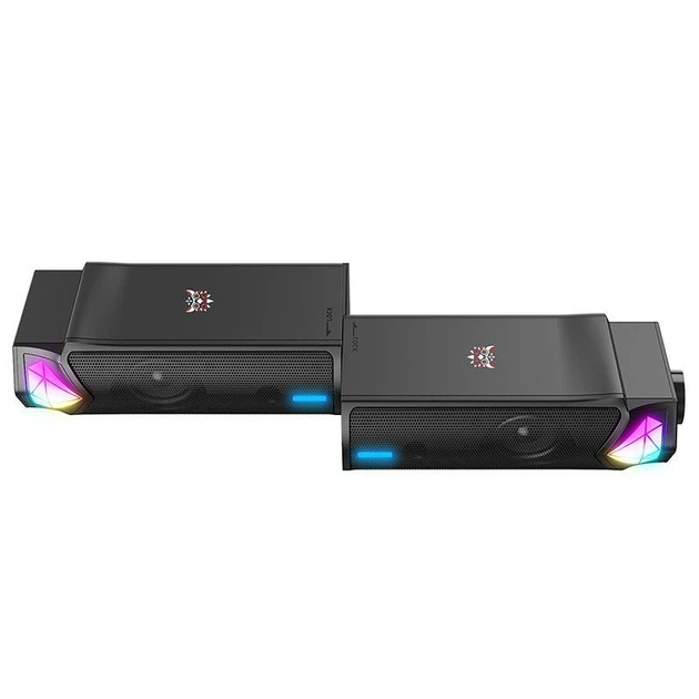 Компьютерные колонки для ПК и ноутбука акустика Onikuma L1 RGB Backlight |Bluetooth 5.3, USB, 7 режимов RGB-подсветки, 6 Вт, встроенный микрофон, кабель 1,6 м| Черный - изображение 2