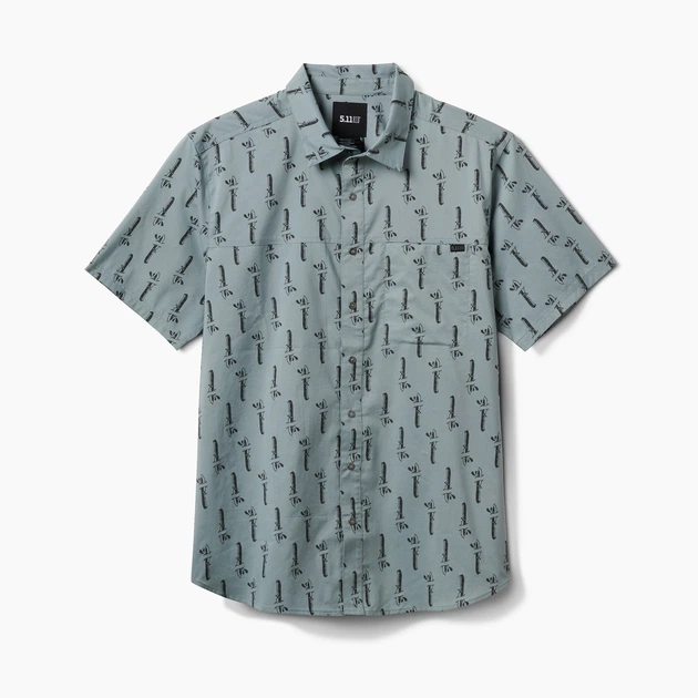 Рубашка тактическая 5.11 Tactical Wyatt Print Short Sleeve Shirt 2XL Blue Agave Knife - Фото 1 Рубашка тактическая 5.11 Tactical Wyatt Print Short Sleeve Shirt 2XL Blue Agave Knife - изображение 1