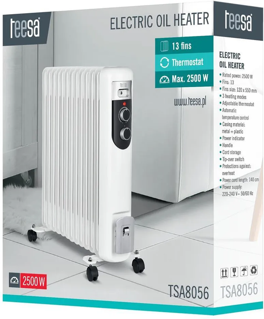 Масляний обігрівач Teesa TSA8056 - зображення 4