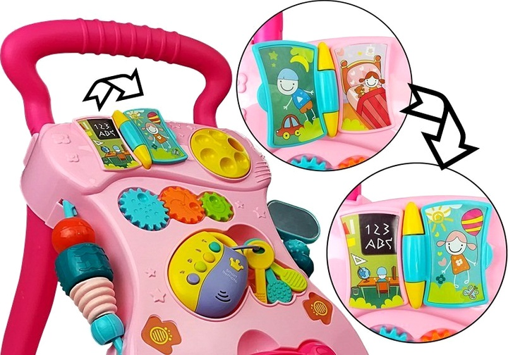 Дитячий штовхач LEAN Toys із зникаючим малюнком Рожевий 5995 (5908275992820) - зображення 5