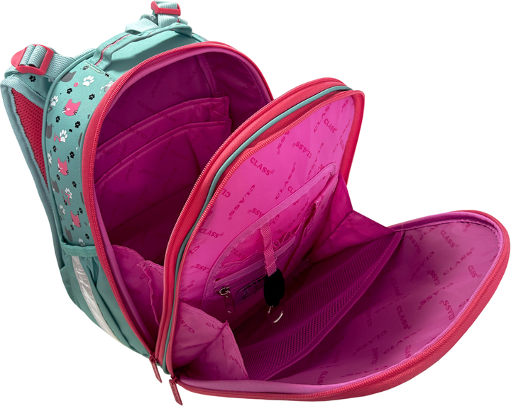 Рюкзак Class SchoolCase Mini Kittens 2 отделения 35х27х16 см Бирюзовый (8591662250404) - изображение 6
