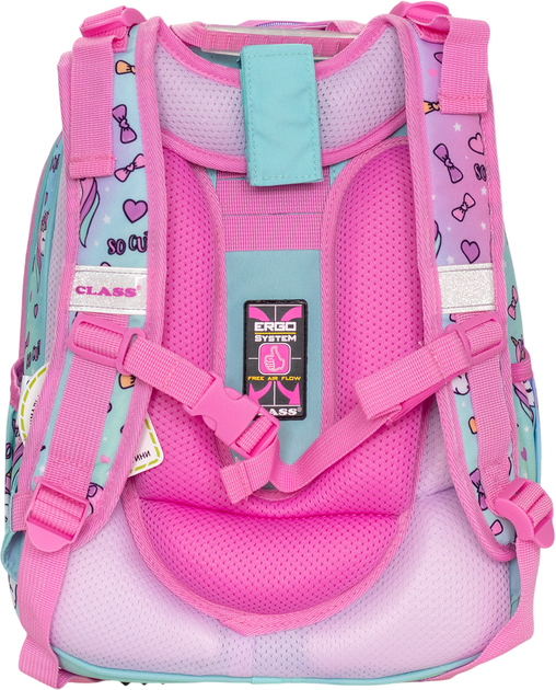 Рюкзак Class SchoolCase Mini Cute Unicorn 2 отделения 35х27х16 см Розовый с голубым (8591662250503) - изображение 3