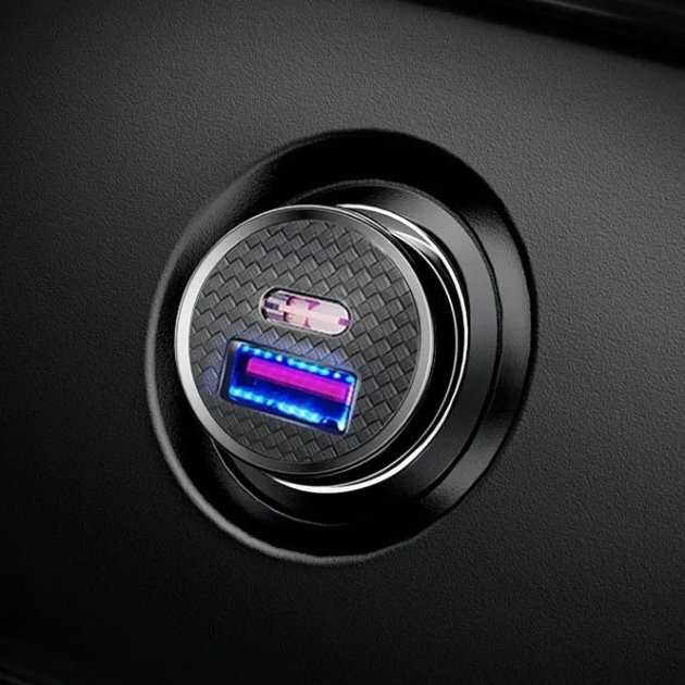 Автомобільний зарядний пристрій Baseus C16 30W у прикурювач — швидка авто зарядка USB + Type-C QC4.0 PD 5A з підсвіткою 12/24V, адаптер для телефону iPhone, Samsung, Xiaomi, Huawei - Фото 3 Автомобільний зарядний пристрій Baseus C16 30W у прикурювач — швидка авто зарядка USB + Type-C QC4.0 PD 5A з підсвіткою 12/24V, адаптер для телефону iPhone, Samsung, Xiaomi, Huawei - зображення 3
