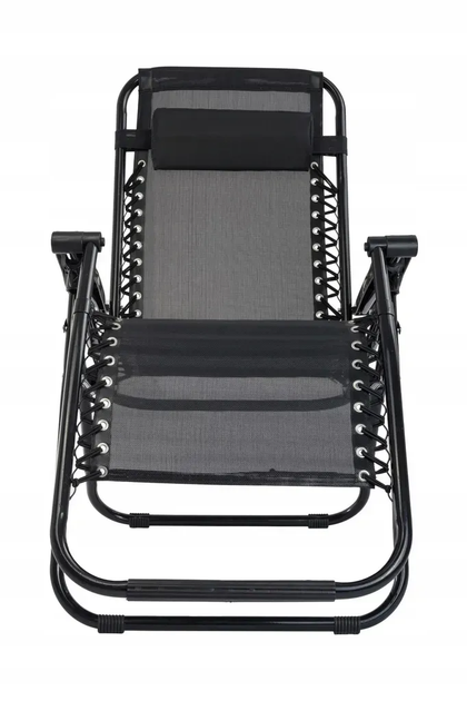 Садовое кресло шезлонг Zero Gravity XXL до 120 кг 180х64х110 см черное - Фото 2 Садовое кресло шезлонг Zero Gravity XXL до 120 кг 180х64х110 см черное - изображение 2