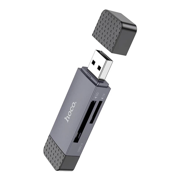 Перехідник HOCO Spirit 2-in-1 USB / Type-C 2.0 Card reader HB45 |480Mbps, 2TB Max| - Фото 4 Перехідник HOCO Spirit 2-in-1 USB / Type-C 2.0 Card reader HB45 |480Mbps, 2TB Max| - зображення 4