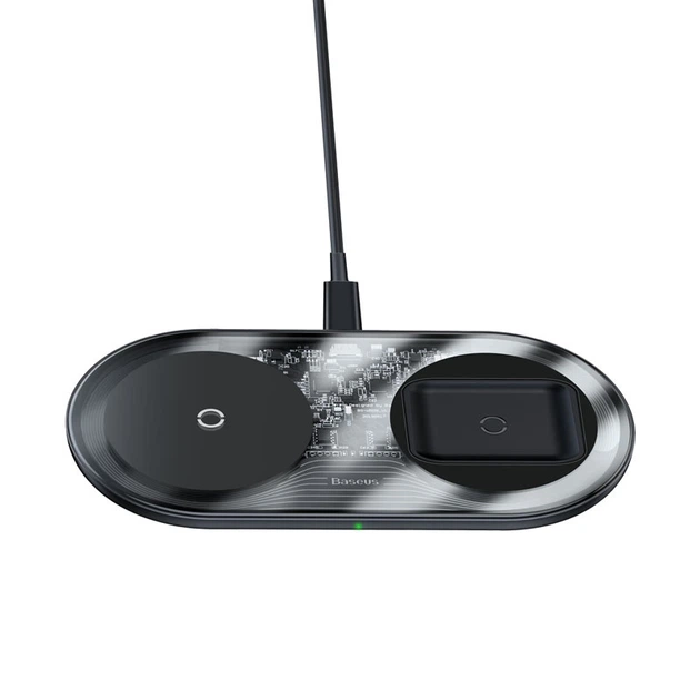 Заряджання Qi BASEUS Simple 2in1 Wireless Charger Pro Edition For Phones+Pod |15W| (WXJK-C02) - зображення 5