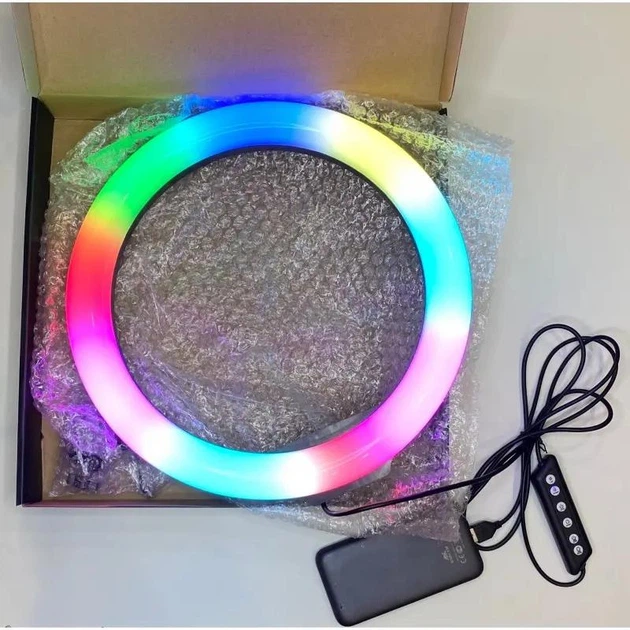 Кільцева світлодіодна лампа RGB 30 см з кріпленням для телефону - изображение 3