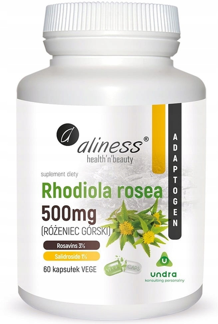 Suplement diety Aliness Rhodiola Rosea 500 mg 60 kapsułek (5903242581274) - obraz 1