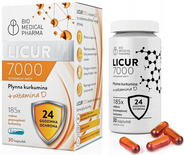 Suplement diety Bio Medical Pharma Licur 7000 + Witamina D 30 kapsułek (5905669622103) - obraz 1