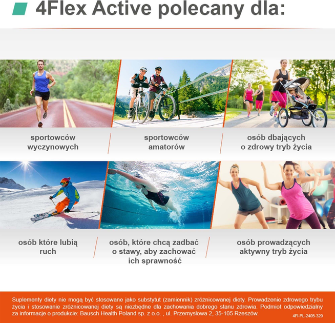 Suplement diety Bausch Health Poland 4Flex Active Kolagen Fortigel + L-karnityna + Witamina C 30 saszetek (5397313000106) - obraz 4