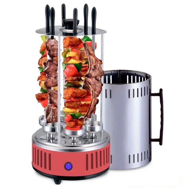 Электрошашлычица Шампура Domotec BBQ MS-7783/ 7134 RED для дома вертикальная (мясо, колбаски, свинные ребрышки, овощи, грибы, креветки) 1000W - изображение 2