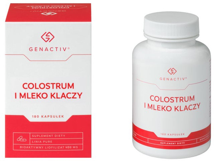 Харчова добавка Genactiv Colostrum і кінське молоко 180 капсул (5907546536107) - зображення 1
